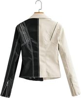Nouvelle Veste Femme Hiver en Cuir Véritable de Vache Respirant avec Tissu Satiné Gaufré et Chapeau Amovible, Bicolore, en Peau de Mouton