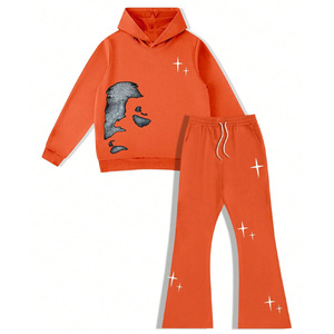 Ensemble de sweats à capuche personnalisés pour hommes et femmes respirant et léger avec strass, option grande taille, service rapide, expédition express - Product Image 1