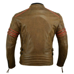 Vestes de moto Slim en cuir véritable pour hommes, fermeture éclair, Style bombardier, vêtements de course avec Logo et taille personnalisés - Product Image 2