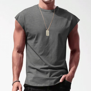 Gym Fitness Wear canottiera da palestra muscolatura misura orlo curvo camicie Fitness <span class=keywords><strong>abbigliamento</strong></span> da allenamento canottiere da uomo - Product Image 1