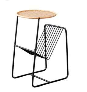 Table basse ronde moderne de style tambour noir ardoise meubles de maison avec cadre en métal pour le salon - Product Image 5