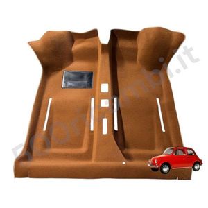 Tappetini Prefabbricati in Moquette Ocra per Interni Auto, Marca Generica, per FIAT 500 126 EPOCA - Product Image 1