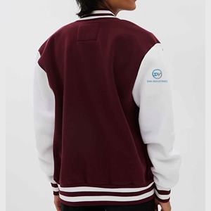 Veste universitaire personnalisée pour homme, noire, avec lettres, patch en chenille, décontractée, de haute qualité, en laine extensible, vestes de baseball en gros, OEM - Product Image 2