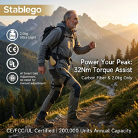 Exosquelette pliable rechargeable en fibre de carbone de 2 kg pour personnes âgées |   Dispositif d'assistance à la marche certifié CE/UKCA |   Usine