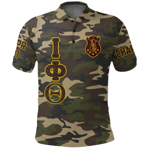 Iota Phi Theta 1963 Polo classique pour hommes, haut à manches courtes en coton premium brodé de la fraternité grecque - Product Image 1