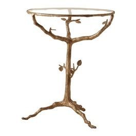 Mesa de centro de aluminio estilo boutique con base en forma de flor y tapa de vidrio plano diseñada para hogares modernos - Product Image 2