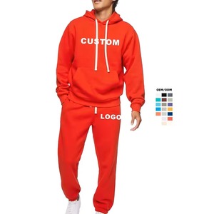 Logo personnalisé unisexe coton polaire survêtement d'hiver coupe normale ensemble de jogging tenue de sueur décontractée - Product Image 2