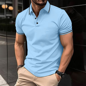 ODM al por mayor nuevo modelo impreso polos para hombres manga corta logotipo personalizado bordado liso Polo camisetas - Product Image 3