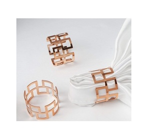 Offre Spéciale prix métal fini ronds de serviette porte-serviettes en métal de qualité supérieure pour la décoration de Table de dîner de fête de mariage - Product Image 5