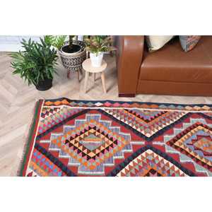 3x9.8 ft Turkish Rug, <b>Red</b> Floral Vintage <b>Wool</b> Rug - Product Image 1