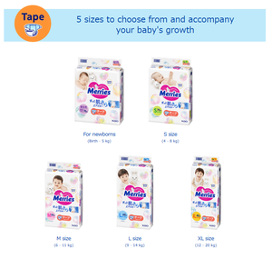 Merries Small Incremental KAO Tape NB Size 72 Pieces * 2 Packs Diapers Wholesale Made in Japan <b>Disposable</b> <b>Nappy</b> in Bulk 2025 - Product Image 5