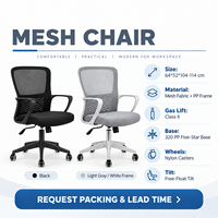 Chaise de bureau ergonomique en maille, réglable en hauteur, pivotante, pour ordinateur, conférence, poste de travail, mobilier commercial, base en PP