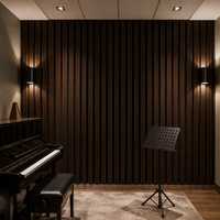 Panneaux muraux acoustiques en bois de chêne rouge, finition Akupanel, panneaux absorbants du son pour la maison, le bureau, la salle d'étude, l'intérieur.