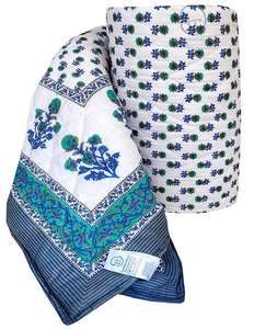 Edredón ligero hecho a mano con un hermoso color y diseño Bloque de mano Impreso Jaipur Edredón Algodón Rajai - Product Image 2