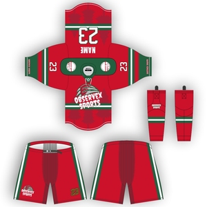 Jersey de hockey sobre hielo con sublimación personalizada de Carolina Hurricanes con bordado, conjunto de calcetines con conchas de pantalón de encaje - Product Image 1