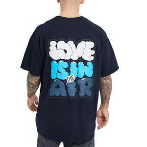 Meilleur prix de gros T-shirt imprimé bouffant avec logo personnalisé pour hommes T-shirt imprimé bouffant personnalisé surdimensionné et léger pour hommes - Product Image 1