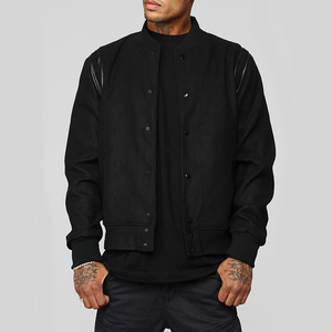 Custom Baseball Varsity <b>Jacket</b> Chenille Embroidery PU <b>Leather</b> Wool <b>Long</b> Length Cotton Filled Printed Letterman <b>Jacket</b> - Product Image 5