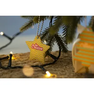Porte-clés et mousqueton CreaFelt Key Xmas Star écologiques pour promotions - Product Image 3