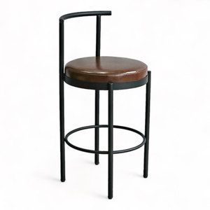 Industrial Design GCF193 High Bar <b>Stool</b> Soft PU Leather <b>Cushion</b> with Iron Frame for Farmhouse Club - Product Image 1