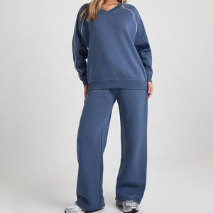 Novedad, Conjuntos Deportivos con Logotipo Personalizado, Color Azul Claro, Pantalones Deportivos y Sudaderas para Mujer, Transpirables, Estilo Urbano - Product Image 1