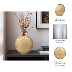 Jarrón de Flores de Aluminio Más Vendido, Jarrón de Flores de Aluminio Dorado Sólido para Sala de Estar, Bodas y Decoración del Hogar - Product Image 6