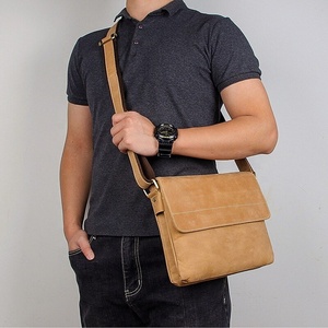 Men's Messenger Luxury <b>Laptop</b> Briefcase <b>Crossbody</b> Genuine Leather Zipper Closure Lightweight Shoulder Casual <b>Bag</b> Variety Colors - Product Image 4