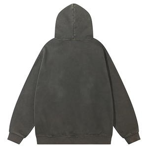Sweat-shirt à capuche vintage délavé pour homme, coupe oversize, qualité supérieure, en molleton 100 % coton, imperméable, respirant et à séchage rapide - Product Image 2