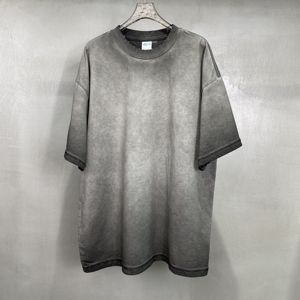 T-shirt surdimensionné vierge en coton épais pour hommes T-shirt vintage lavé à l'acide avec logo personnalisé - Product Image 6