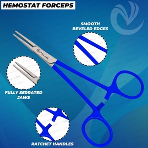 Juego de 3 tijeras Vaslcare Premium enfermería, fórceps hemostáticos manuales con abrazadera, tijeras de vendaje quirúrgico para vasectomía - Product Image 2
