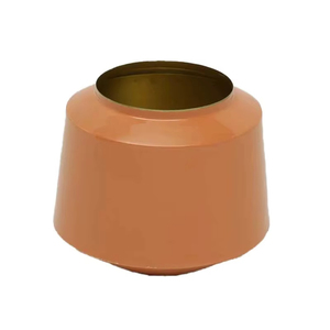 แจกันดอกไม้โลหะขายส่งปี 2026 พร้อมลายเคลือบสีส้มรูปทรงขวด แจกันเหล็กสำหรับตกแต่งอเนกประสงค์จำนวนมาก - Product Image 1