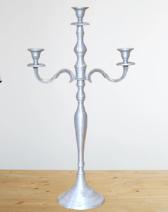Three Arm Silver Plated <b>candelabra</b> Aluminium Centerpiece Elegant Wedding Decoration for Home and Event Decoration - Product Image 1
