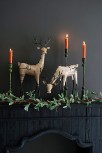 Décorations de Noël de renne en fer recyclé rustique, ensemble de 2 | Figurines de cerf de ferme pour manteau de vacances et décor de fête - Product Image 5