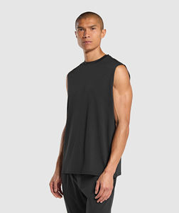 Solid Color Fitness <b>Men</b> <b>Singlet</b> Tank Tops <b>Men's</b> Sleeveless Gym Stringer Vest OEM Logo Custom Plain Cotton Shirt - Product Image 2