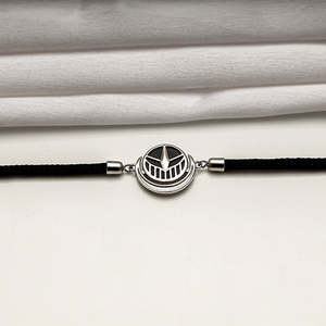 Bracelets élégants en forme de croissant d'argent noir - Product Image 1