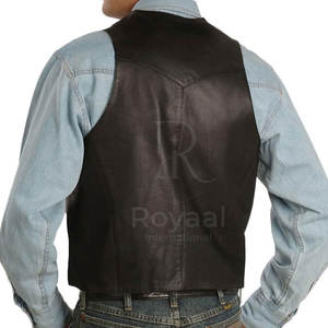 Gilet en cuir de qualité supérieure 100% cuir, prix raisonnable, respirant, vêtements pour hommes, gilet en cuir en vente en ligne - Product Image 3
