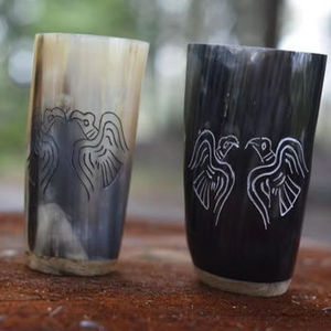 Verre à corne de bière Viking unique conçu en Inde Articles artisanaux pour verre à corne de taille moyenne - Product Image 4