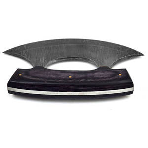 Cortador de pizza de acero de Damasco personalizado al por mayor, cuchillo Ulu, hacha de corte de acero de Damasco resistente, el mejor cuchillo Ulu a la venta - Product Image 3
