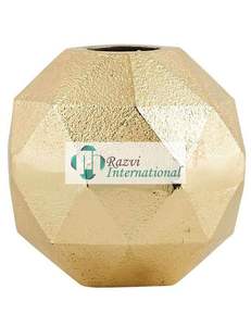 Designer Handmade Gold Metal Flower Vase Modern Style Abstract <b>Textured</b> Aluminium Metal Casting for Wedding Decor - Product Image 5