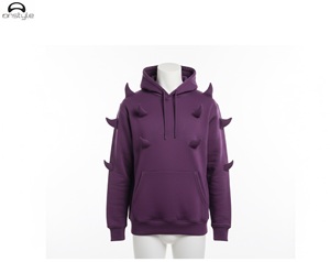 Sudadera con capucha de lana teñida lisa de invierno hecha a medida con diseño Streetwear moda Unisex desgaste de alta calidad - Product Image 4