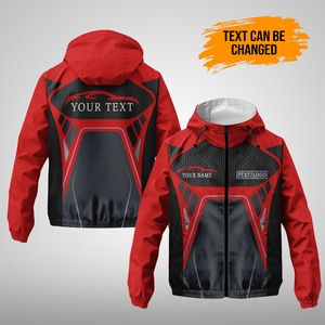 Chaqueta cortavientos de poliéster 100% personalizada, chaqueta de entrenamiento de equipo de fútbol de invierno, cremallera de sublimación impermeable para entrenamiento al aire libre - Product Image 5