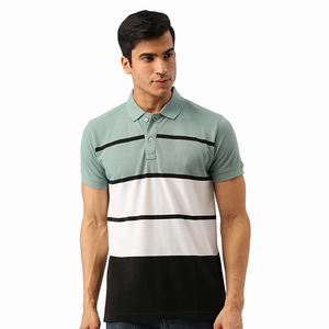 Camisas Polo para Hombre al por Mayor, Hechas en Algodón, a Rayas, con Cuello Camisero, Camisas Polo de Golf con Logotipo Bordado Personalizado - Product Image 1