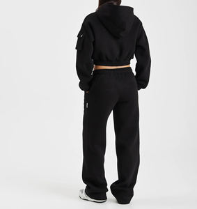 Survêtement court pour femme 100 % coton 400 GSM, personnalisé, haute qualité, avec logo brodé et imprimé, style urbain, vente chaude - Product Image 4