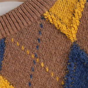 Suéter Argyle de Mujer, Hecho a Medida, de Moda, Transpirable, Ecológico, Estilo Urbano, Ligero, para Otoño/Invierno - Product Image 5