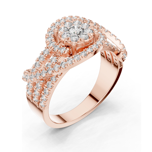 Bague en diamant de laboratoire 0,952 CT pour femmes, clarté VVS-VS EF, or 18 carats, 14 carats, 10 carats et argent 925, or rose, or jaune, or blanc - Product Image 1