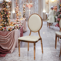 Chaise de salle à manger haut de gamme, durable et élégante, empilable et mobile, finition brillante électrolytique pour villa et appartement