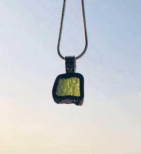 4มม. จี้ moldavite จริงกับพลอยธรรมชาติเครื่องประดับ moldavite สร้อยคอของขวัญครบรอบสำหรับเธอ - Product Image 3
