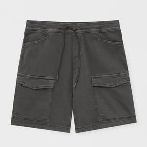 Pantalones Cortos Cargo de Algodón Orgánico 100% con Cintura Elástica Azul Claro, Diseño de Bolsillos Texturizados, Estilo Safari, Duraderos, para Hombre - Product Image 1