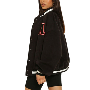 Gran oferta de alta calidad, nuevo estilo, chaquetas universitarias de talla corta para mujer, prendas de vestir con cremallera, chaquetas transpirables de cuero universitario para mujer - Product Image 4