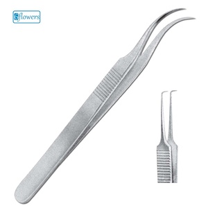 Pinces chirurgicales manuelles entièrement courbées Dumont en acier inoxydable pour interventions médicales, certifiées CE Classe I - Product Image 1