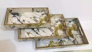 Plateaux en mosaïque de bambou faits sur mesure dans différentes nuances de brun et de beige pour la décoration intérieure et les cadeaux - Product Image 6